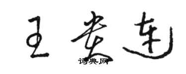 骆恒光王贵连草书个性签名怎么写
