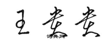 骆恒光王贵贵草书个性签名怎么写