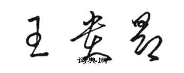 骆恒光王贵昂草书个性签名怎么写