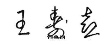骆恒光王寿喜草书个性签名怎么写