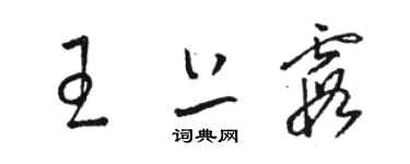 骆恒光王上霞草书个性签名怎么写