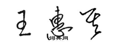 骆恒光王惠其草书个性签名怎么写