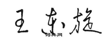 骆恒光王东旋草书个性签名怎么写