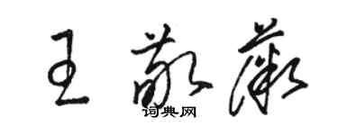 骆恒光王敬薇草书个性签名怎么写