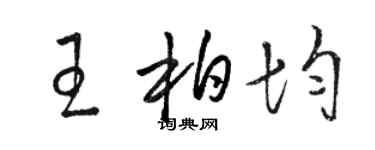 骆恒光王柏均草书个性签名怎么写