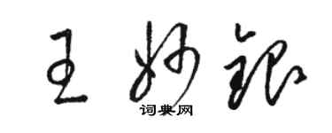 骆恒光王妙银草书个性签名怎么写