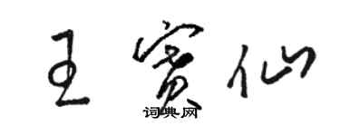 骆恒光王赛仙草书个性签名怎么写