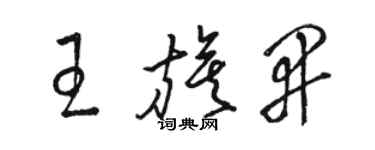 骆恒光王旗开草书个性签名怎么写