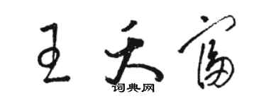 骆恒光王夭富草书个性签名怎么写