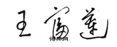 骆恒光王富莲草书个性签名怎么写