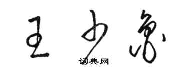 骆恒光王少鲁草书个性签名怎么写