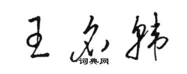 骆恒光王名韩草书个性签名怎么写