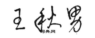 骆恒光王秋男草书个性签名怎么写