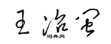 骆恒光王冶闽草书个性签名怎么写
