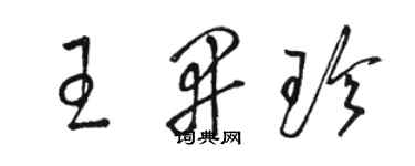 骆恒光王开珍草书个性签名怎么写