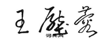 骆恒光王压蓉草书个性签名怎么写