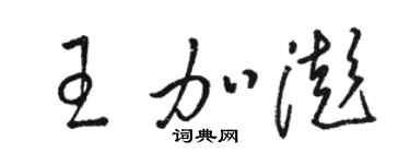 骆恒光王加澎草书个性签名怎么写