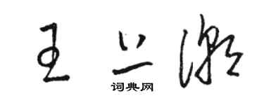 骆恒光王上潮草书个性签名怎么写