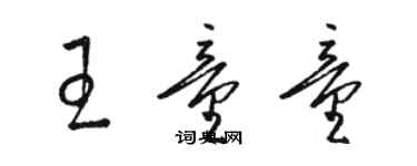 骆恒光王童童草书个性签名怎么写