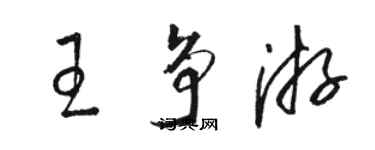 骆恒光王争游草书个性签名怎么写