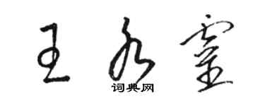骆恒光王水灵草书个性签名怎么写