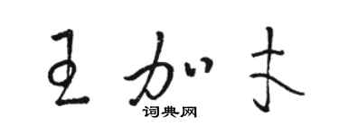 骆恒光王加才草书个性签名怎么写