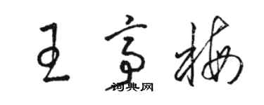 骆恒光王亭梅草书个性签名怎么写
