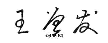 骆恒光王曾发草书个性签名怎么写