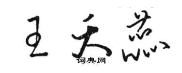 骆恒光王夭蕊草书个性签名怎么写
