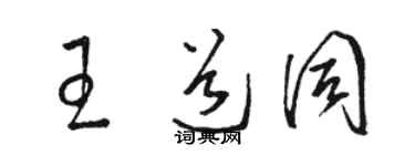 骆恒光王道同草书个性签名怎么写