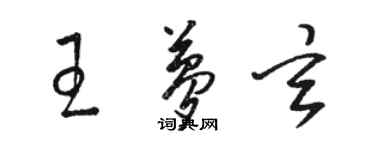 骆恒光王梦玄草书个性签名怎么写