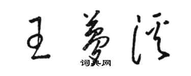 骆恒光王梦溪草书个性签名怎么写
