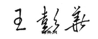 骆恒光王彭华草书个性签名怎么写