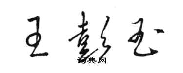 骆恒光王彭玉草书个性签名怎么写