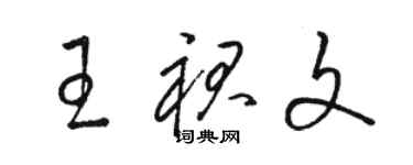 骆恒光王裙文草书个性签名怎么写