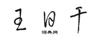 骆恒光王日干草书个性签名怎么写