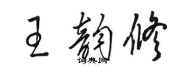 骆恒光王韵修草书个性签名怎么写