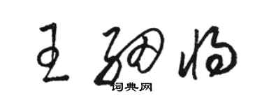 骆恒光王细将草书个性签名怎么写