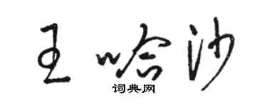 骆恒光王哈沙草书个性签名怎么写