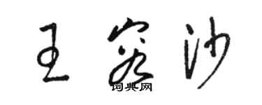 骆恒光王容沙草书个性签名怎么写