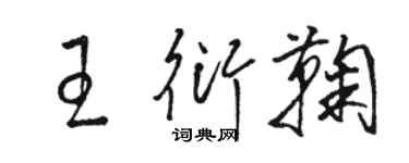 骆恒光王衍鞠草书个性签名怎么写
