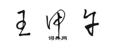 骆恒光王甲午草书个性签名怎么写
