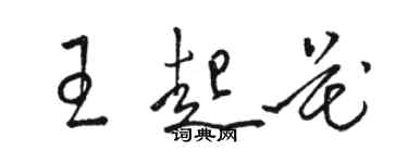 骆恒光王起花草书个性签名怎么写