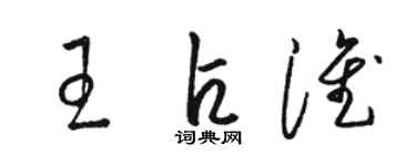 骆恒光王占淮草书个性签名怎么写