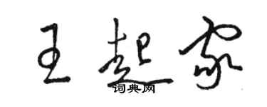 骆恒光王起家草书个性签名怎么写