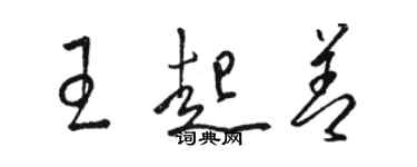 骆恒光王起善草书个性签名怎么写