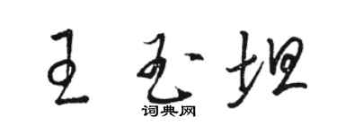 骆恒光王玉坦草书个性签名怎么写