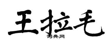 翁闿运王拉毛楷书个性签名怎么写