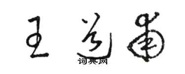 骆恒光王道甫草书个性签名怎么写