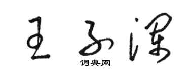 骆恒光王子澜草书个性签名怎么写